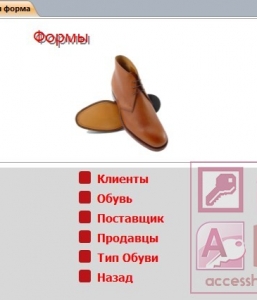 Готовая база данных Access Магазин обуви