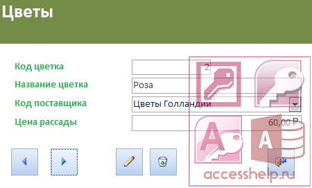 База данных Access Зеленстрой