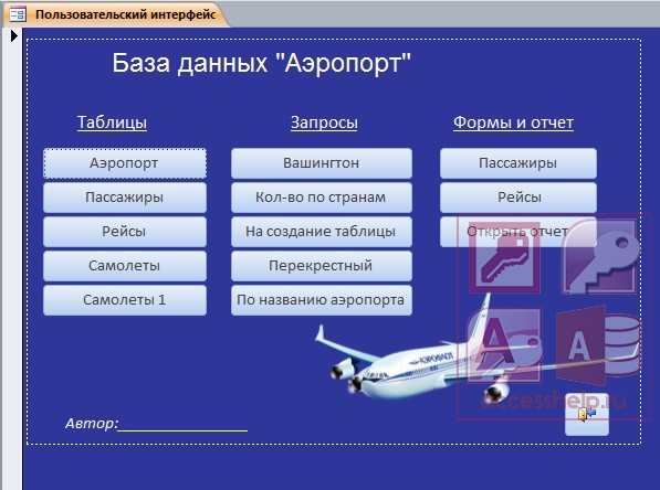 Курсовая Работа База Данных В Access Аэропорт