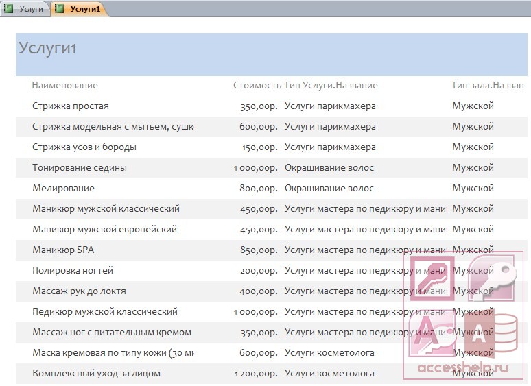 Курсовая Работа Базы Данных В Access Салон Красоты