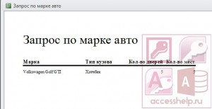 База данных Access Сборка автомобилей