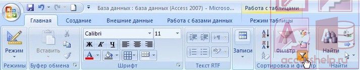 Фильтрация, сортировка и поиск данных в Microsoft Access 