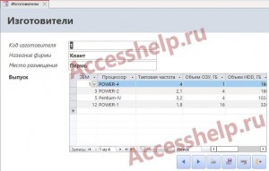 БД Access Персональные ЭВМ