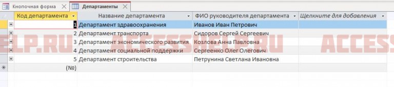 Access реализует структуру данных. Access реализует структуру данных