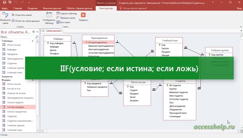 Функция IIF в запросах Access