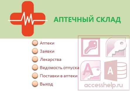 База данных Access Аптечный склад