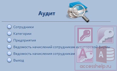 База данных Access Аудит
