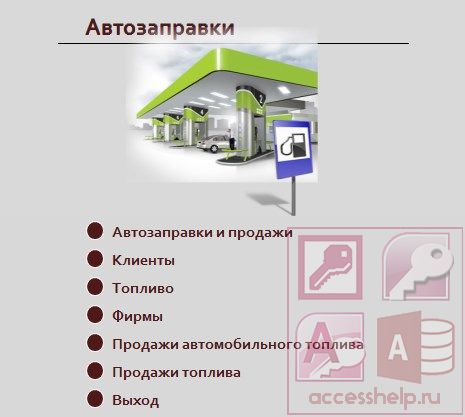 База данных Access Автозаправки