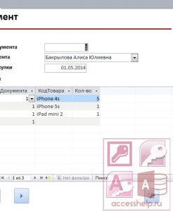 Готовая база данных Access Реализация готовой продукции