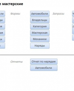 Готовая база данных Access Авторемонтные мастерские