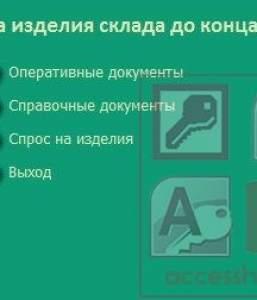 БД Access Спрос на изделия склада до конца месяца