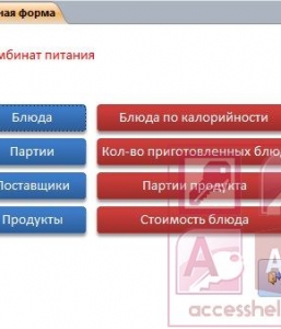 Готовая база данных Access Комбинат питания