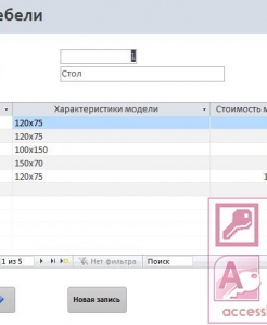 Готовая база данных Access Мебель