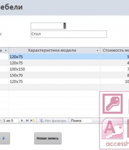 Готовая база данных Access Мебель