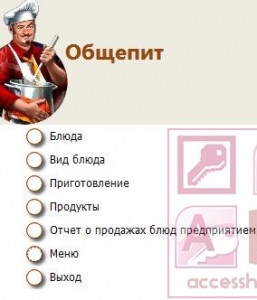 Готовая база данных Access Общепит