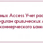 База данных Access Учет расчетов по кредитам физических лиц коммерческого банка