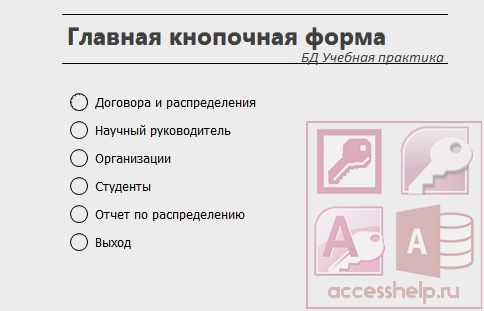 База данных Access Учебная практика
