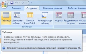 Пошаговое создание таблиц в базе данных Access