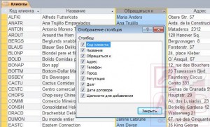 Изменение внешнего вида таблицы Access