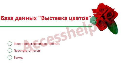 База данных Access Выставка цветов