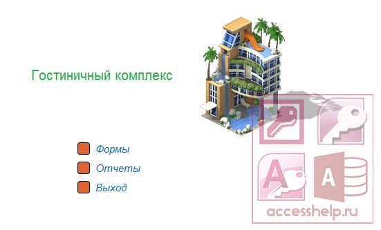 База данных Access Гостиница