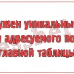 Не обнаружен уникальный индекс для адресуемого поля главной таблицы